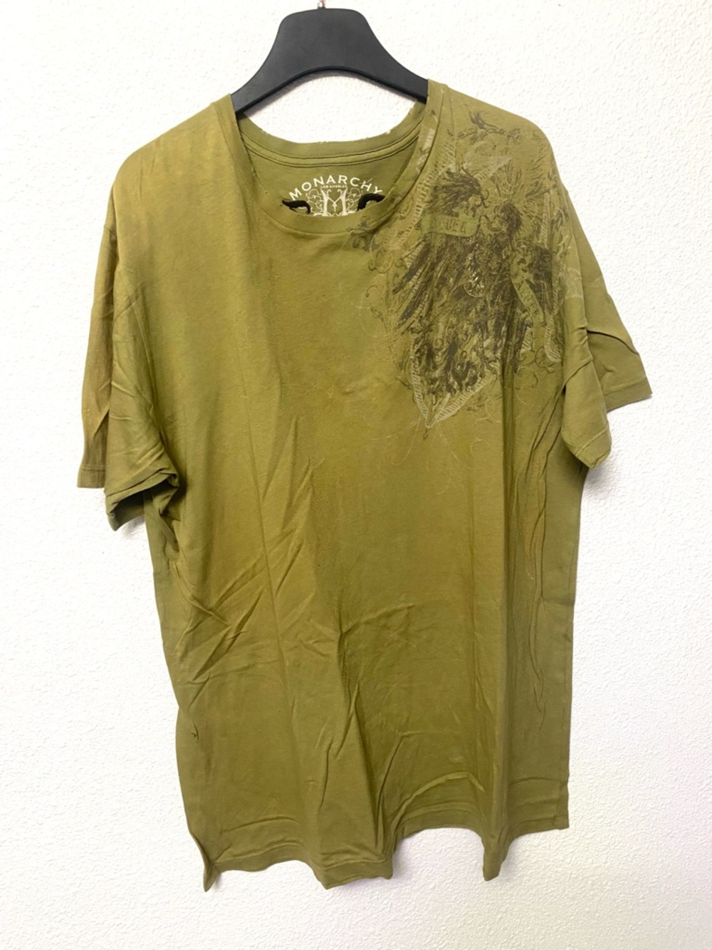 Vintage Monarchy  Embroidered Overstitched T-Shirt Sz 2X